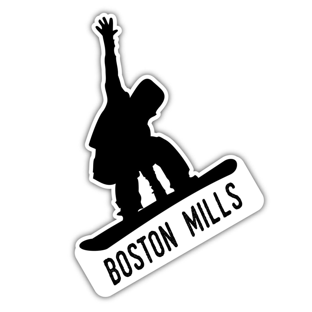 Boston Mills Ohio Ski Adventures Souvenir 4 Inch Vinyl Decal Sticker Board Design Image 1