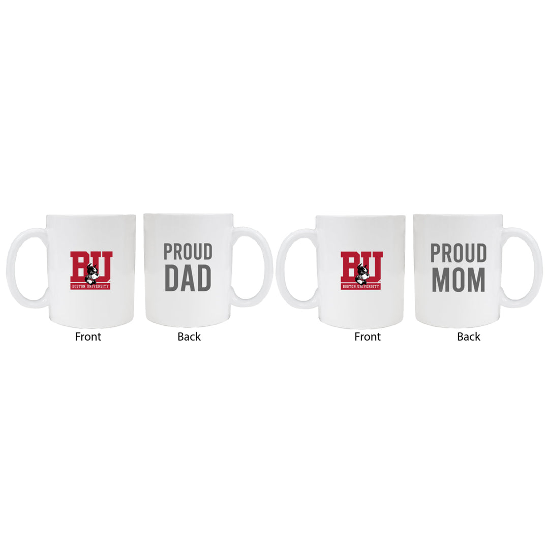 Boston Terriers Proud Mom And Dad White Ceramic Coffee Mug 2 pack (White) Image 1