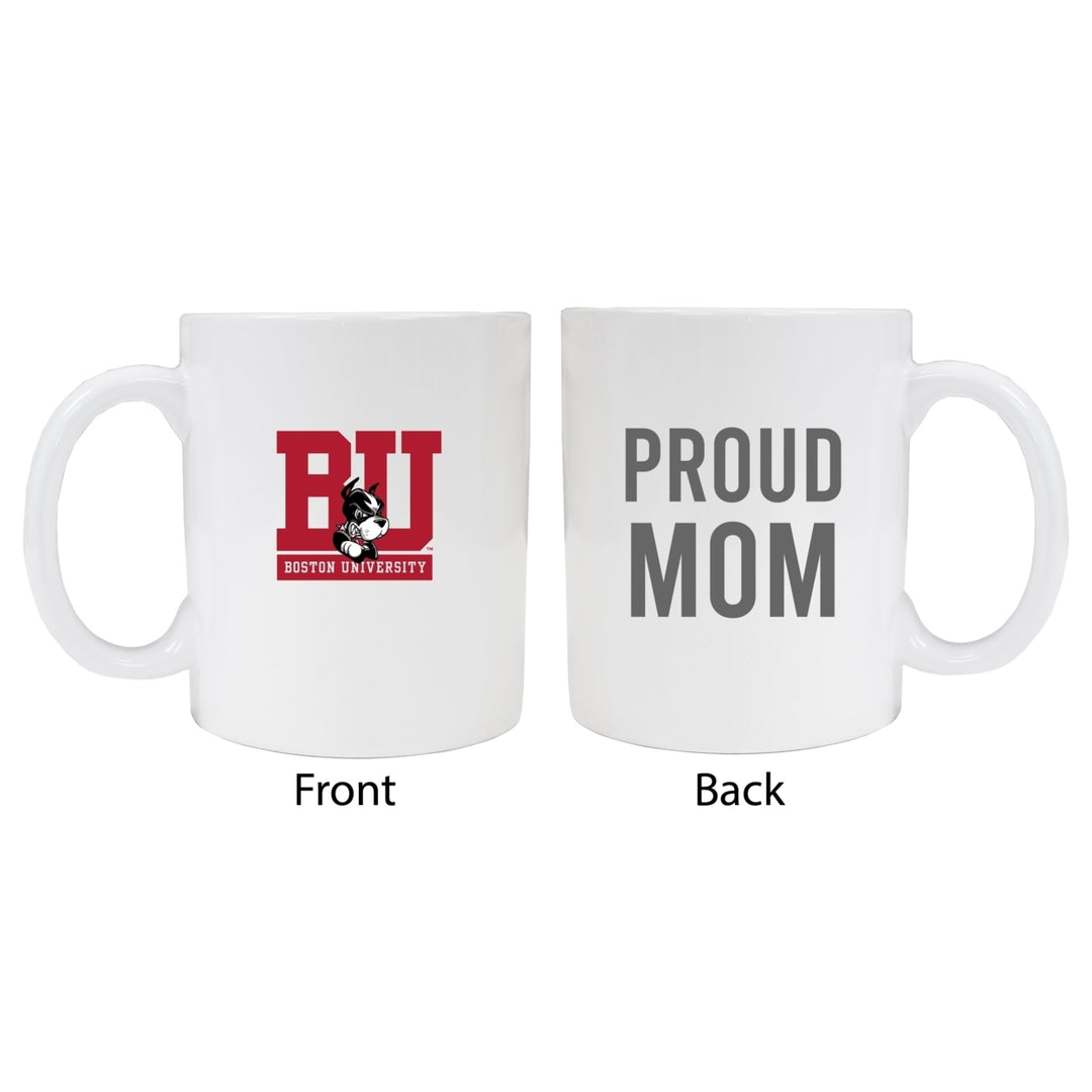 Boston Terriers Proud Mom Ceramic Coffee Mug - White Image 1