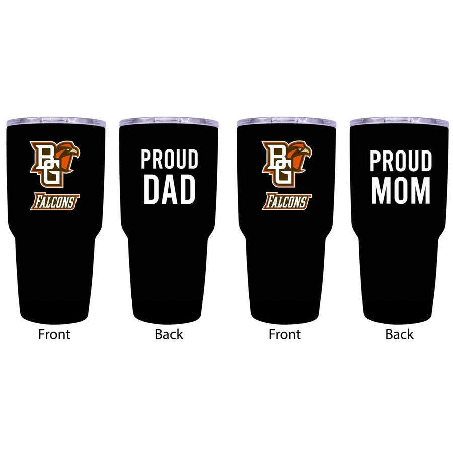 Bowling Green Falcons Proud Parent 24 oz Insulated Tumblers Set - Black, Mom and Dad Edition Image 1