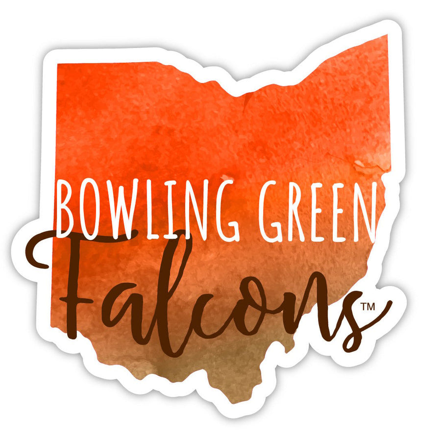 Bowling Green Falcons 4-Inch Watercolor State Shaped NCAA Vinyl Decal Sticker for Fans, Students, and Alumni Image 1