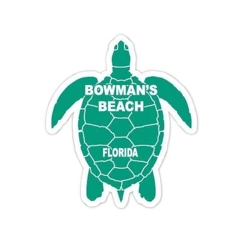 Bowmans Beach Florida 4 Inch Green Turtle Shape Decal Sticker Image 1