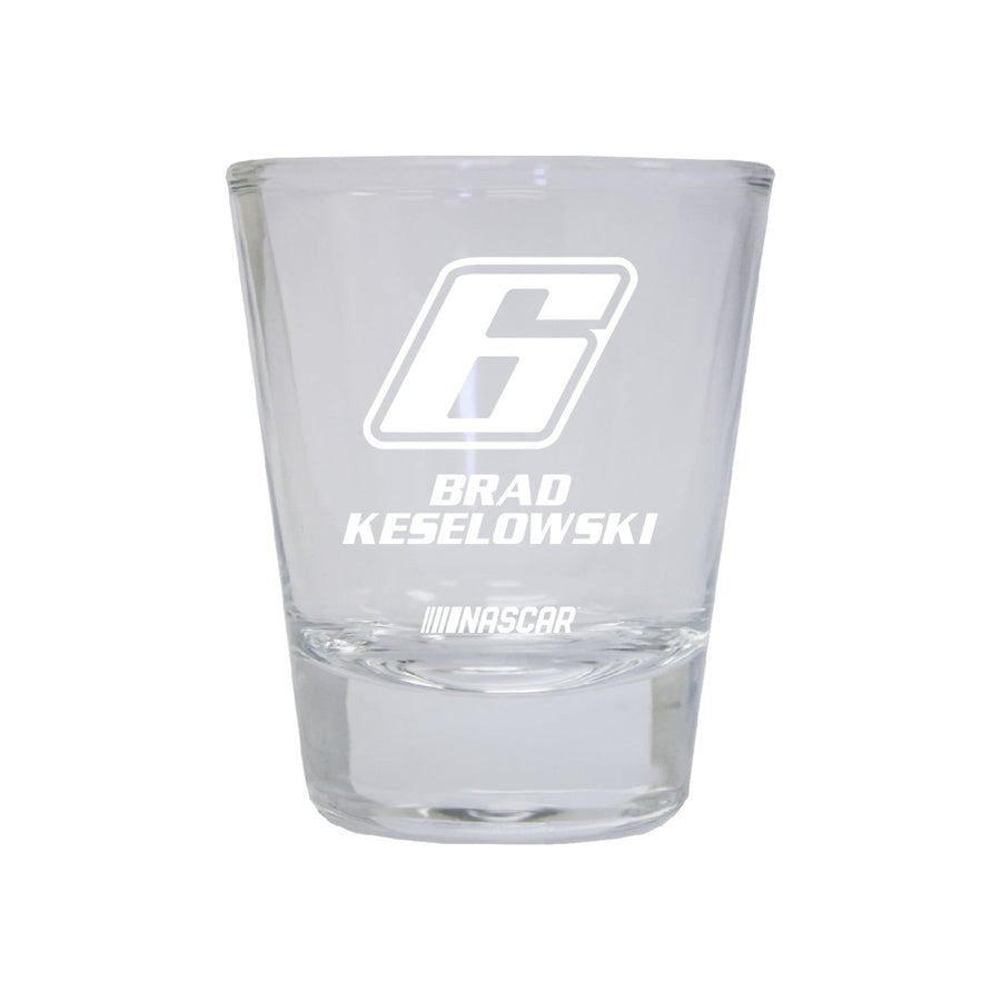 Brad Keselowski 6 Nascar Etched Round Shot Glass for 2022 Image 1