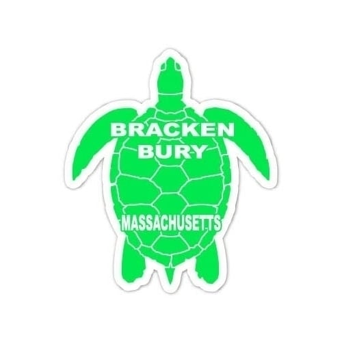 Brackenbury Massachusetts 4 Inch Green Turtle Shape Decal Sticker Image 1