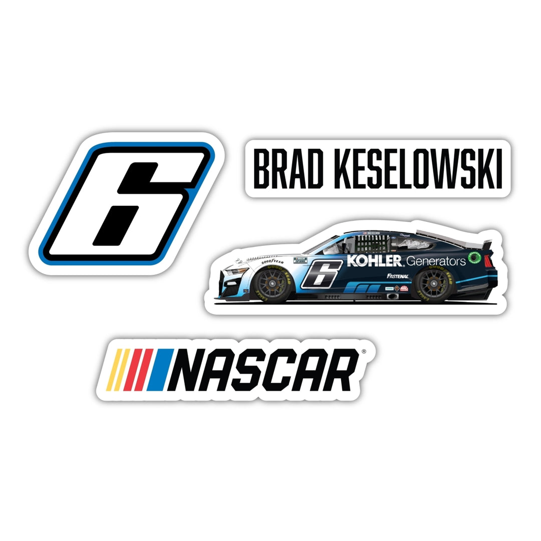 Brad Keselowski 6 NASCAR Cup Series 4 Pack Laser Cut Decal for 2022 Image 1