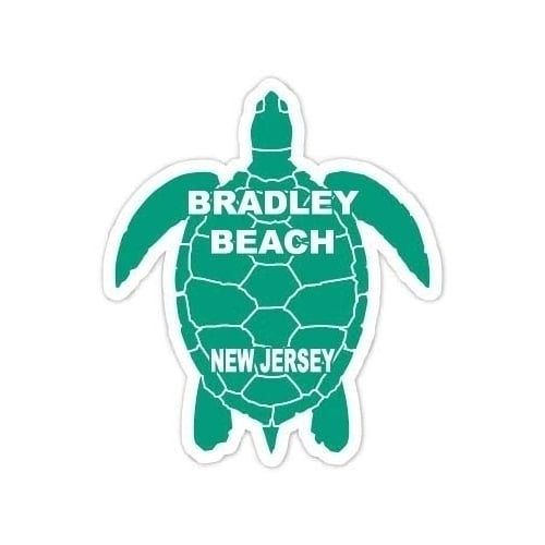 Bradley Beach Jersey Souvenir 4 Inch Green Turtle Shape Decal Sticker Image 1