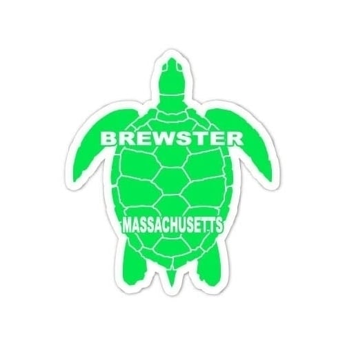 Brewster Massachusetts 4 Inch Green Turtle Shape Decal Sticker Image 1