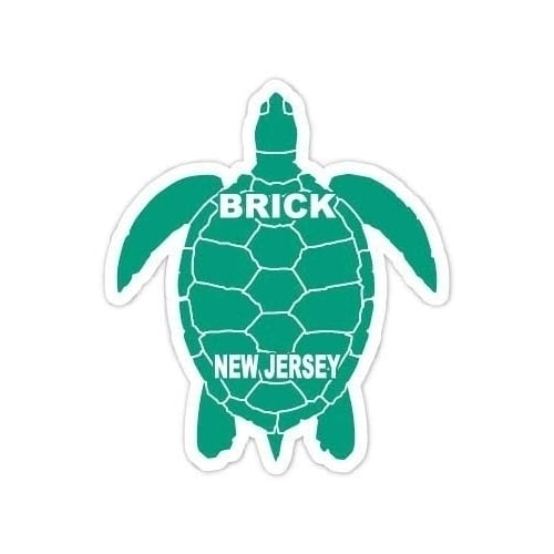 Brick Jersey Souvenir 4 Inch Green Turtle Shape Decal Sticker Image 1