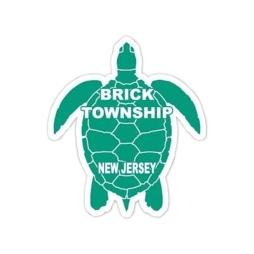 Brick Township Jersey Souvenir 4 Inch Green Turtle Shape Decal Sticker Image 1