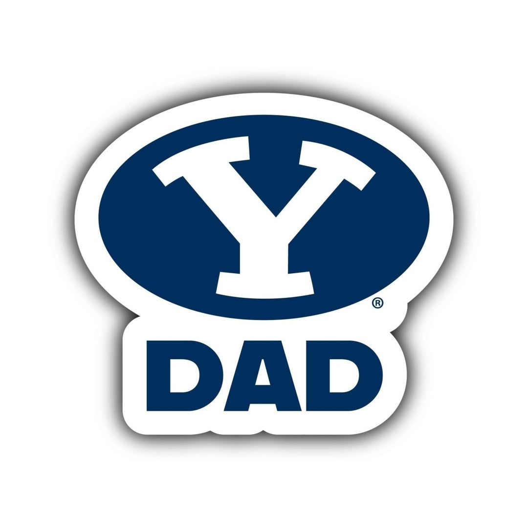 Brigham Young Cougars 4-Inch Proud Dad NCAA - Durable School Spirit Vinyl Decal Perfect Image 1