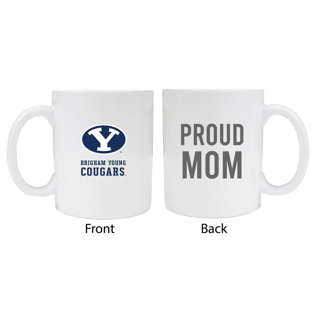 Brigham Young Cougars Proud Mom Ceramic Coffee Mug - White (2 Pack) Image 1