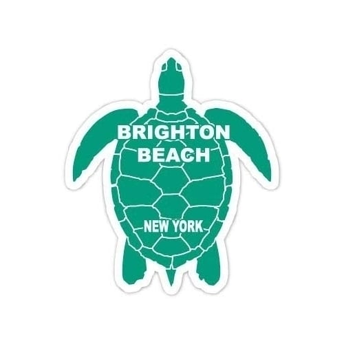 Brighton Beach York Souvenir 4 Inch Green Turtle Shape Decal Sticker Image 1