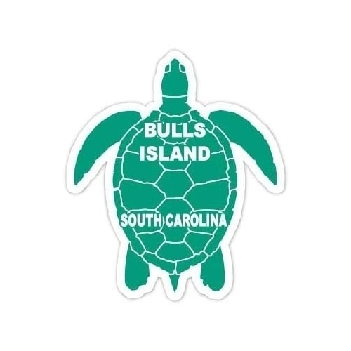 Bulls Island South Carolina 4 Inch Green Turtle Shape Decal Sticker Image 1