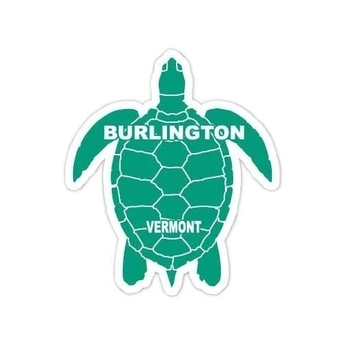 Burlington Vermont Souvenir 4 Inch Green Turtle Shape Decal Sticker Image 1