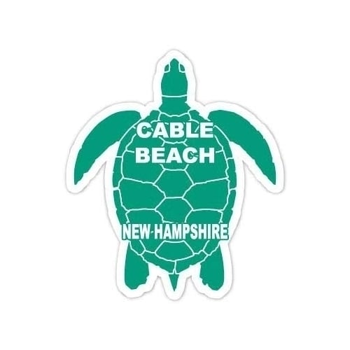 Cable Beach Hampshire Souvenir 4 Inch Green Turtle Shape Decal Sticker Image 1