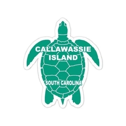 Callawassie Island South Carolina Souvenir 4 Inch Green Turtle Shape Decal Sticker Image 1