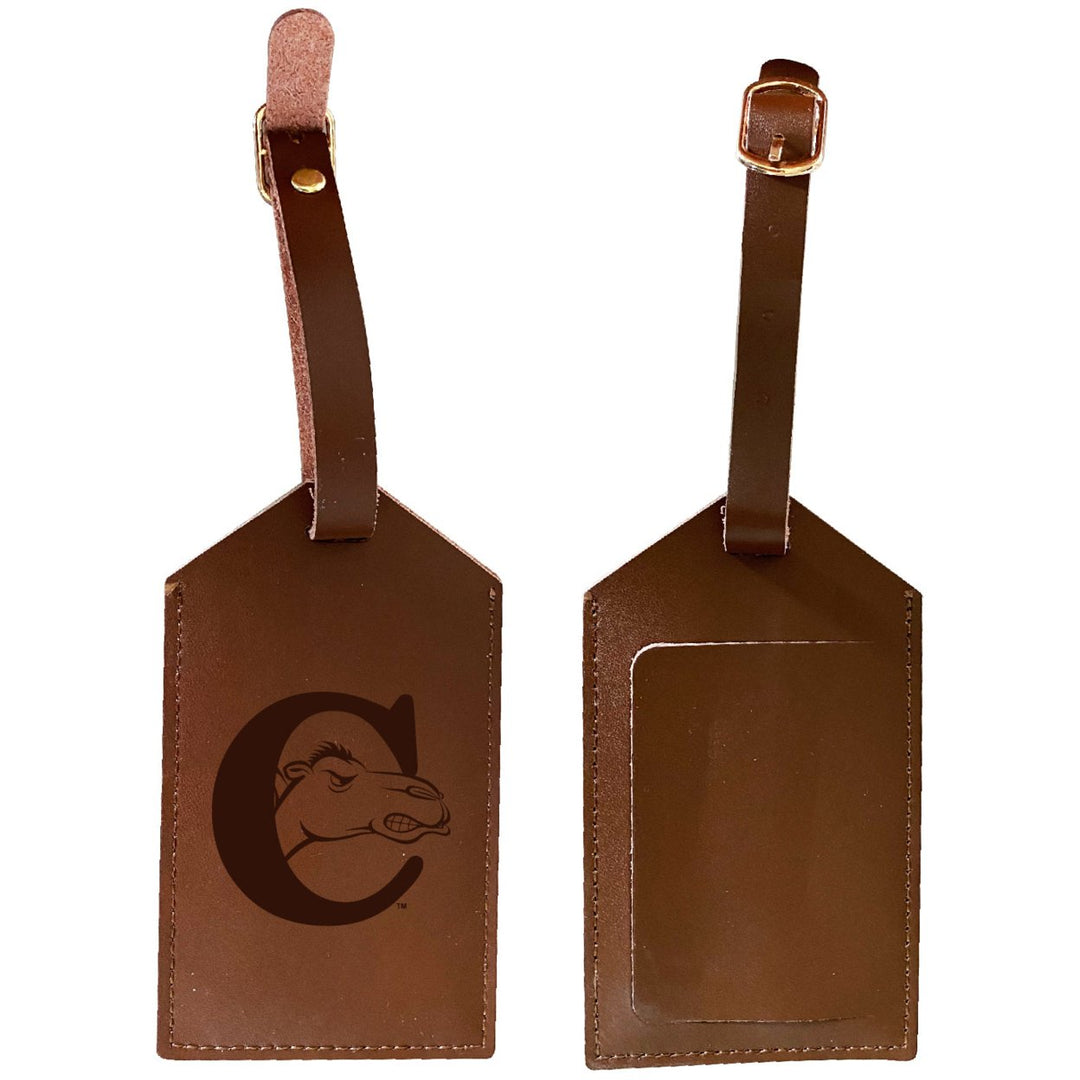 Elegant Campbell University Fighting Camels NCAA Leather Luggage Tag with Engraved Logo Image 1