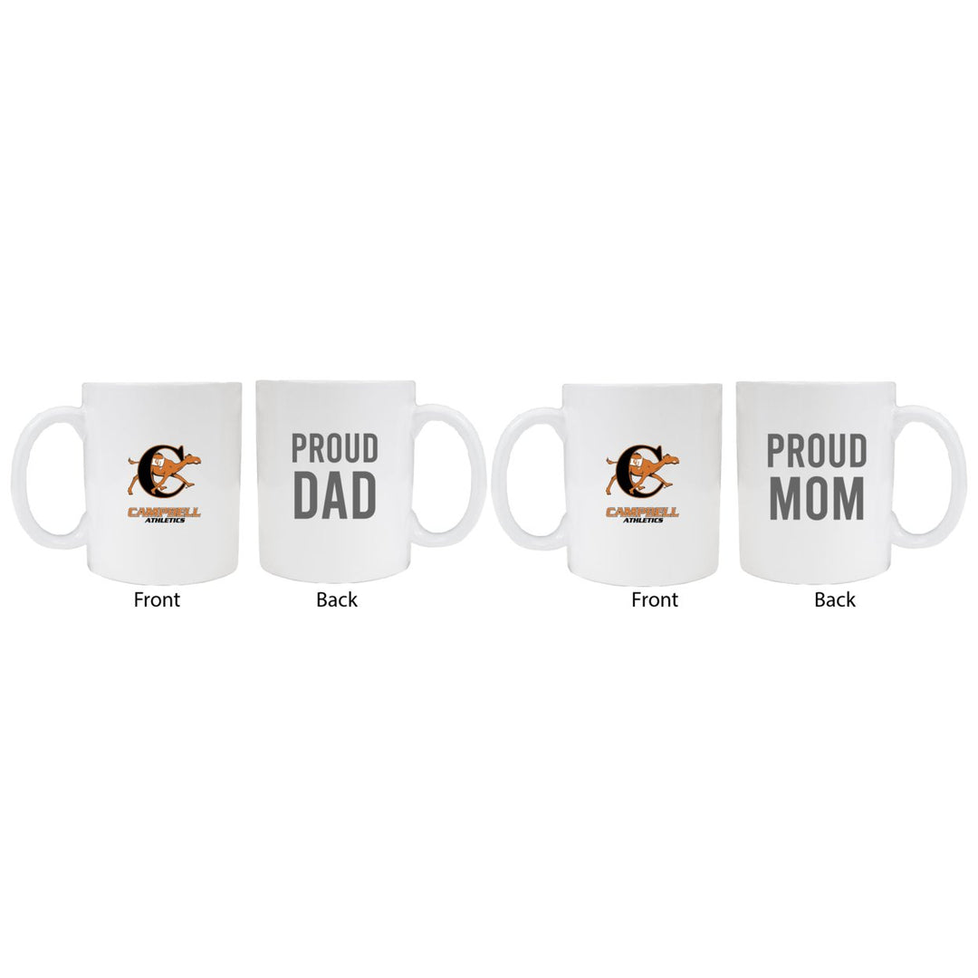 Campbell University Fighting Camels Proud Mom And Dad White Ceramic Coffee Mug 2 pack (White) Image 1