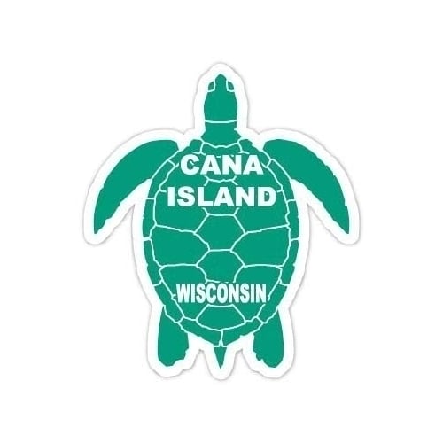 Cana Island Wisconsin Souvenir 4 Inch Green Turtle Shape Decal Sticker Image 1