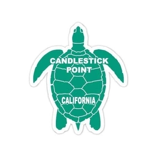 Candlestick Point California Souvenir 4 Inch Green Turtle Shape Decal Sticker Image 1