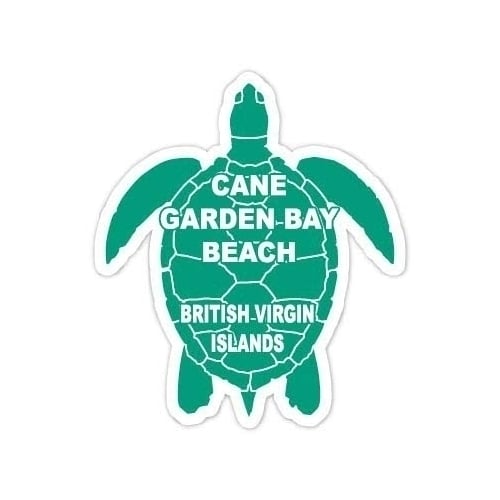 Cane Garden Bay Beach British Virgin Islands 4 Inch Green Turtle Shape Decal Sticker Image 1