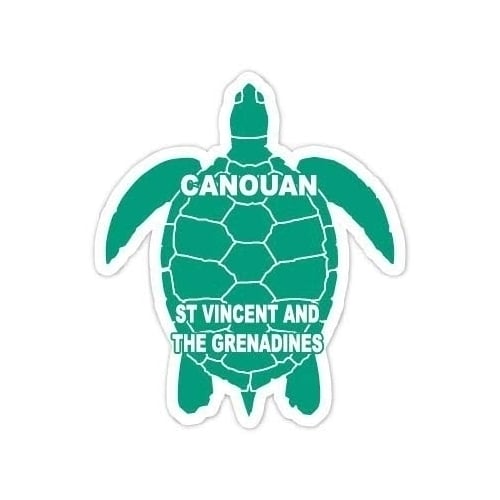 Canouan St Vincent and The Grenadines 4 Inch Green Turtle Shape Decal Sticker Image 1