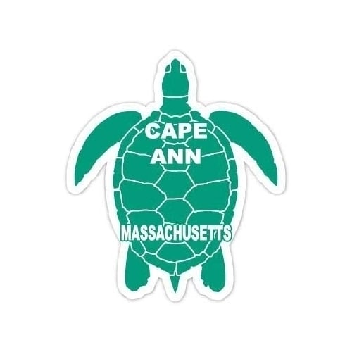 Cape Ann Massachusetts Souvenir 4 Inch Green Turtle Shape Decal Sticker Image 1