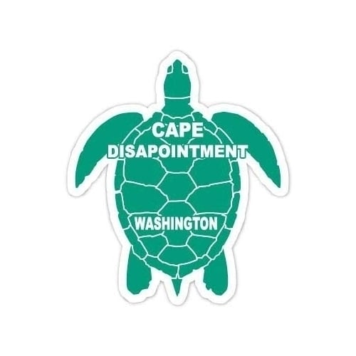 Cape Disapointment Washington 4 Inch Green Turtle Shape Decal Sticker Image 1