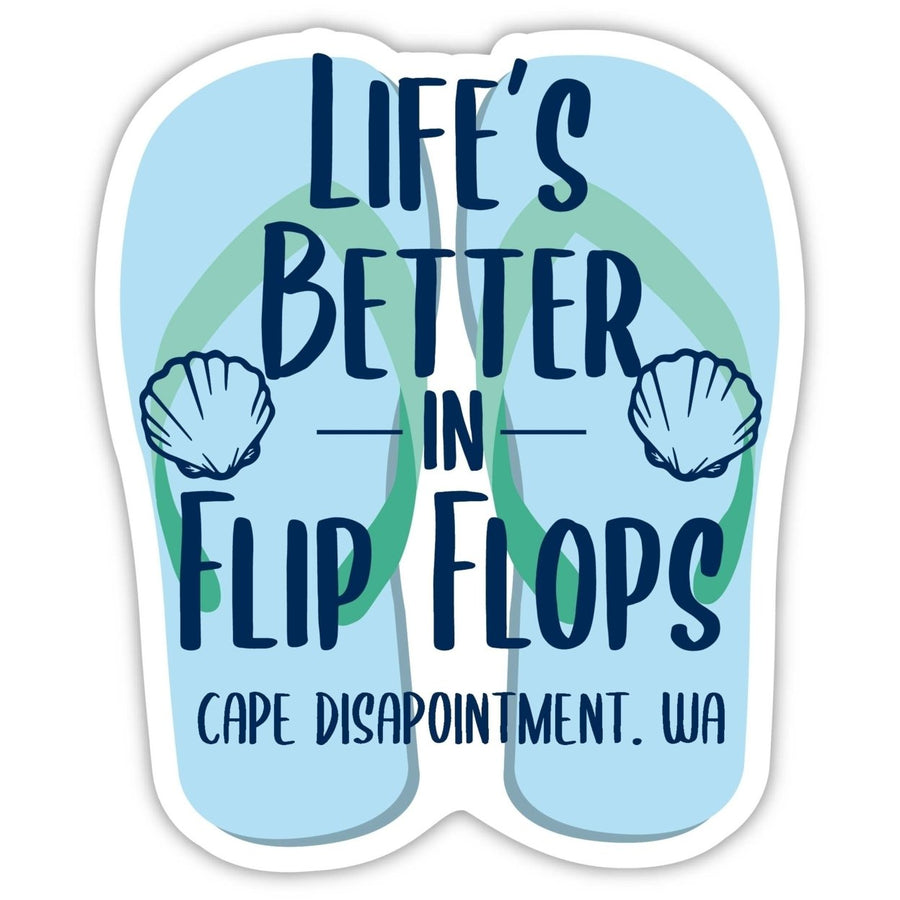 Cape Disapointment Washington Souvenir 4 Inch Vinyl Decal Sticker Flip Flop Design Image 1