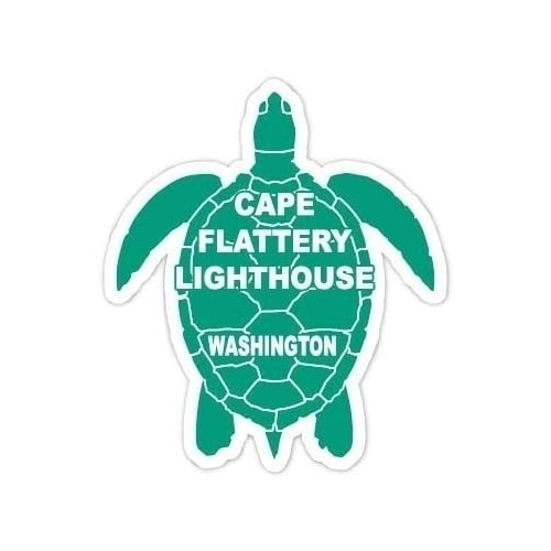 Cape Flattery Lighthouse Washington 4 Inch Green Turtle Shape Decal Sticker Image 1