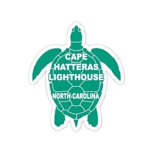 Cape Hatteras Lighthouse North Carolina 4 Inch Green Turtle Shape Decal Sticker Image 1