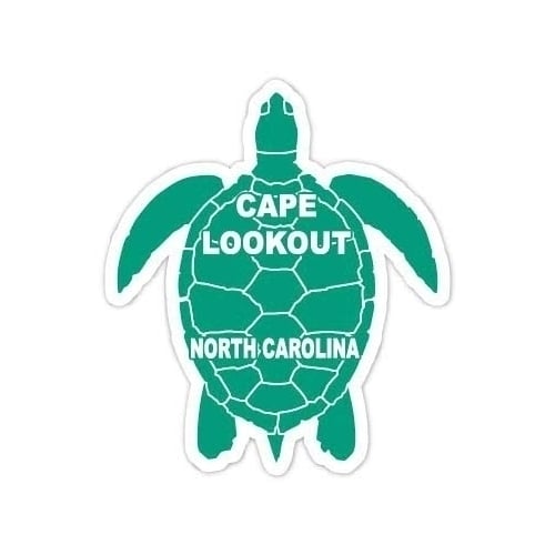 Cape Lookout North Carolina 4 Inch Green Turtle Shape Decal Sticker Image 1