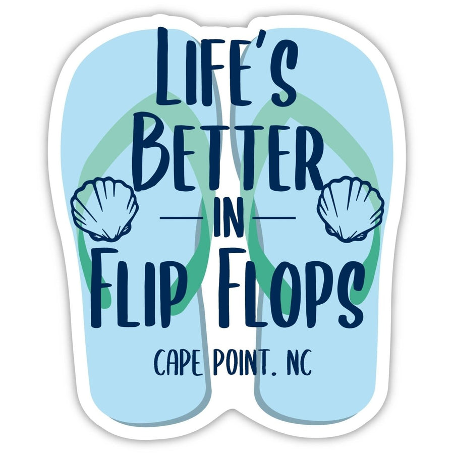 Cape Point North Carolina Souvenir 4 Inch Vinyl Decal Sticker Flip Flop Design Image 1