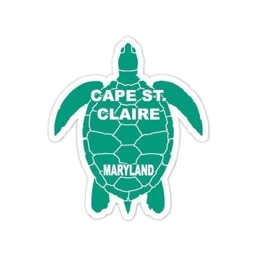 Cape St. Claire Maryland Souvenir 4 Inch Green Turtle Shape Decal Sticker Image 1