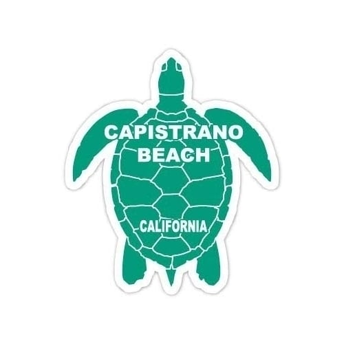 Capistrano Beach California Souvenir 4 Inch Green Turtle Shape Decal Sticker Image 1