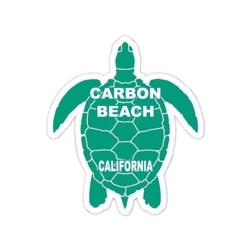 Carbon Beach California Souvenir 4 Inch Green Turtle Shape Decal Sticker Image 1