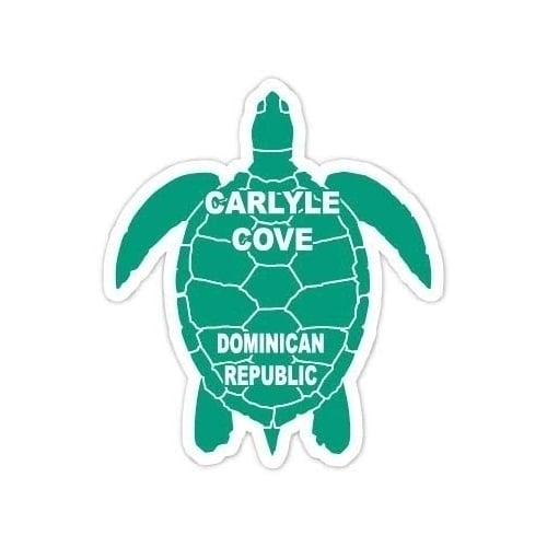 Carlyle Cove Dominican Republic 4 Inch Green Turtle Shape Decal Sticker Image 1