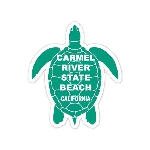 Carmel River State Beach California Souvenir 4 Inch Green Turtle Shape Decal Sticker Image 1