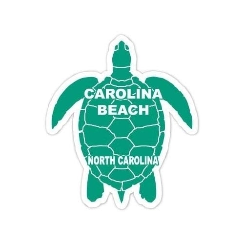 Carolina Beach North Carolina Souvenir 4 Inch Green Turtle Shape Decal Sticker Image 1