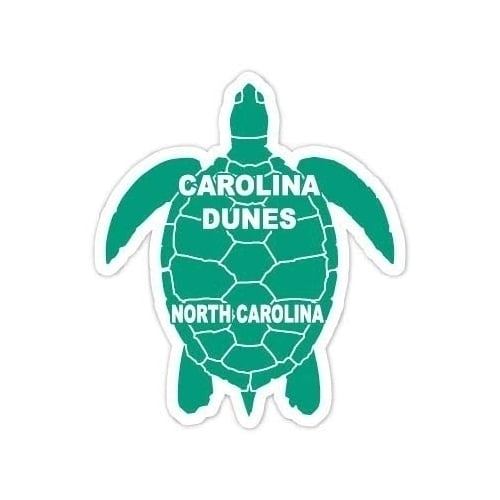 Carolina Dunes North Carolina 4 Inch Green Turtle Shape Decal Sticker Image 1