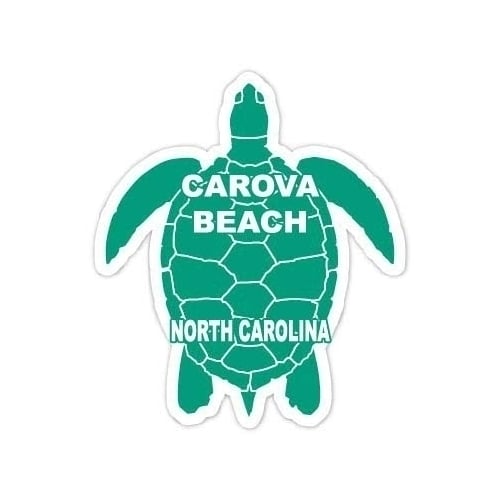 Carova Beach North Carolina Souvenir 4 Inch Green Turtle Shape Decal Sticker Image 1