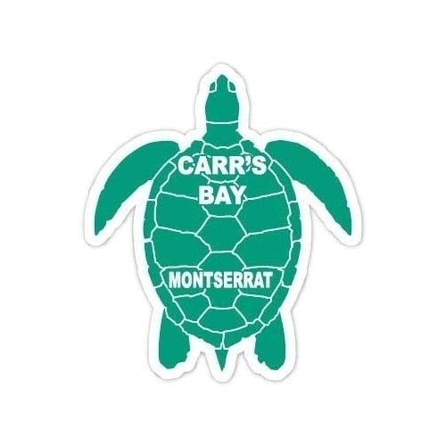 Carrs Bay Montserrat 4 Inch Green Turtle Shape Decal Sticker Image 1