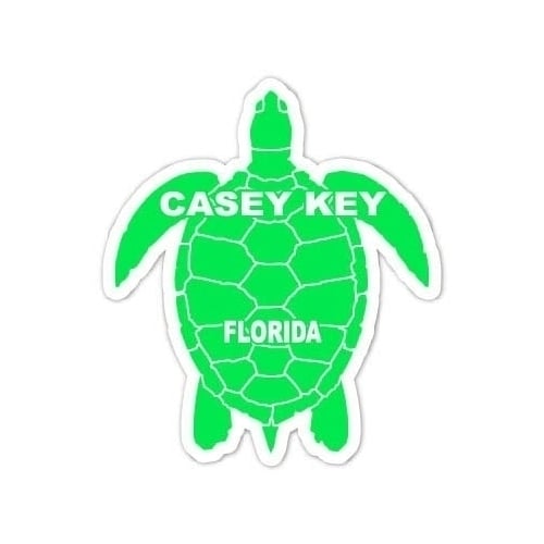 Casey Key Florida Souvenir 4 Inch Green Turtle Shape Decal Sticker Image 1