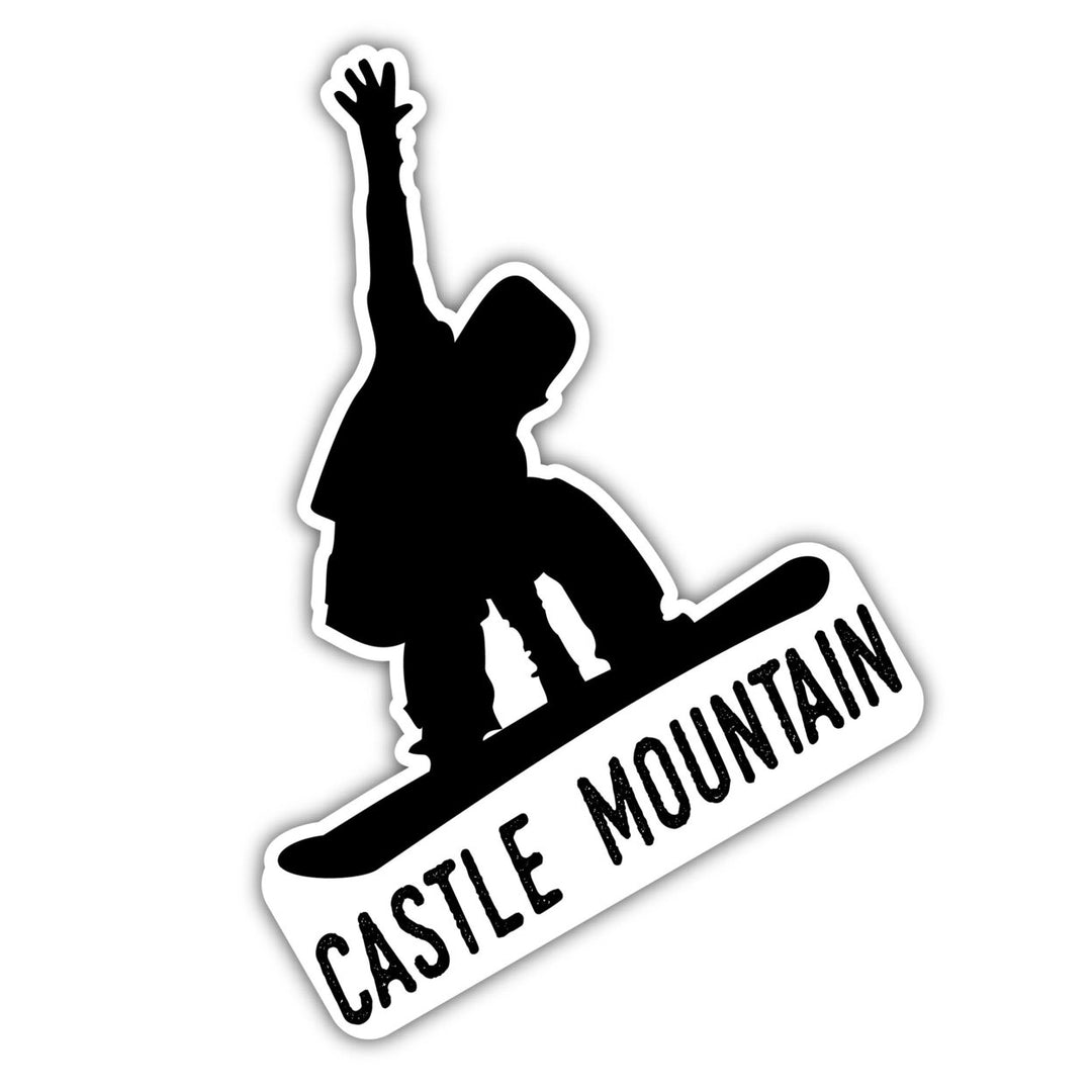 Castle Mountain Alberta Ski Adventures Souvenir 4 Inch Vinyl Decal Sticker Board Design Image 1