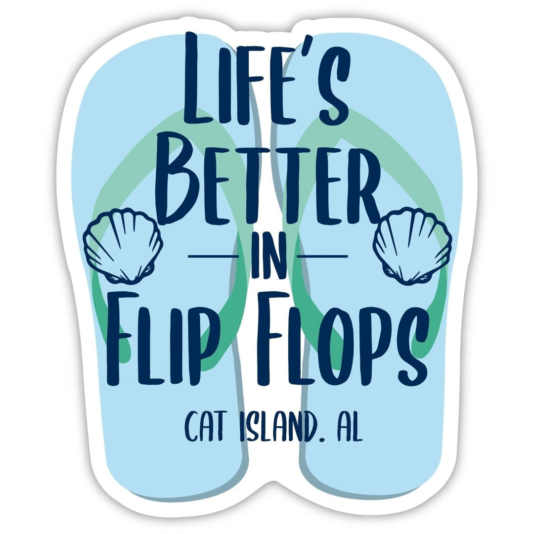 Cat Island Alabama Souvenir 4 Inch Vinyl Decal Sticker Flip Flop Design Image 1