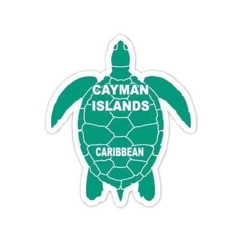 Cayman Islands Caribbean 4 Inch Green Turtle Shape Decal Sticker Image 1