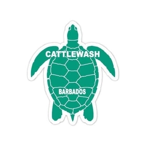 Cattlewash Barbados 4 Inch Green Turtle Shape Decal Sticker Image 1