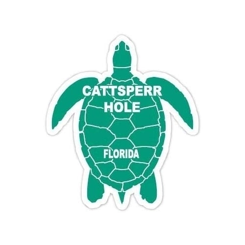 Cattsperr Hole Florida 4 Inch Green Turtle Shape Decal Sticker Image 1