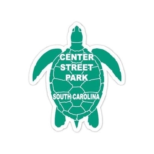 Center Street Park South Carolina 4 Inch Green Turtle Shape Decal Sticker Image 1