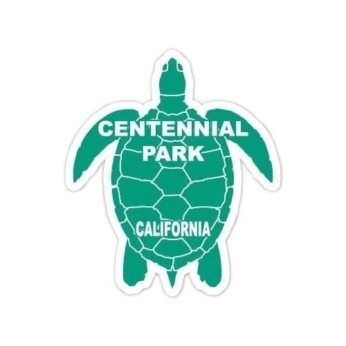 Centennial Park California Souvenir 4 Inch Green Turtle Shape Decal Sticker Image 1